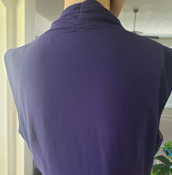 Nine West 8 chiffon wrap dress gathered and draped feels like butter decadent - Picture 7 of 14